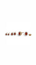 Trio de Brincos Oval Cravejado