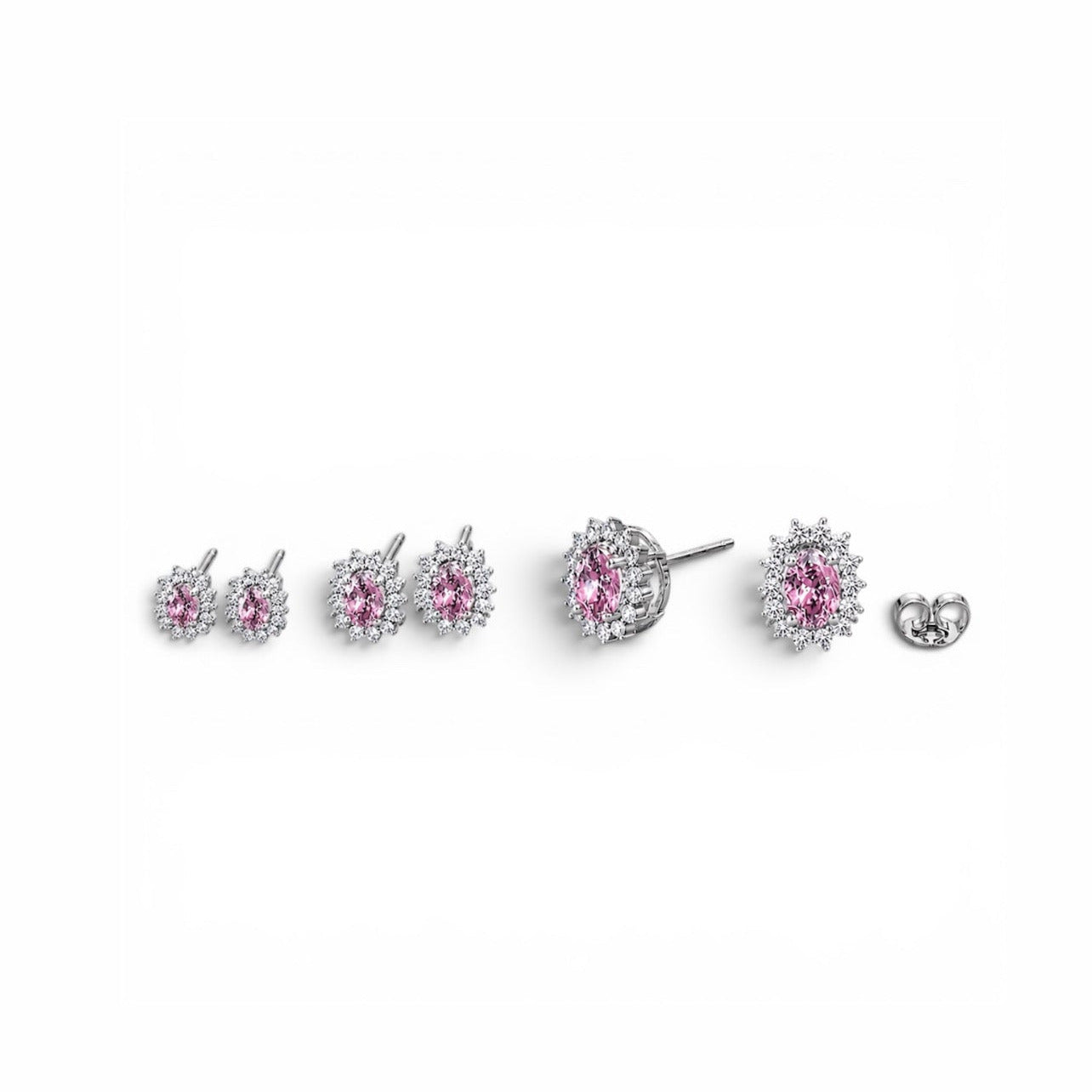 Trio de Brincos Oval Cravejado