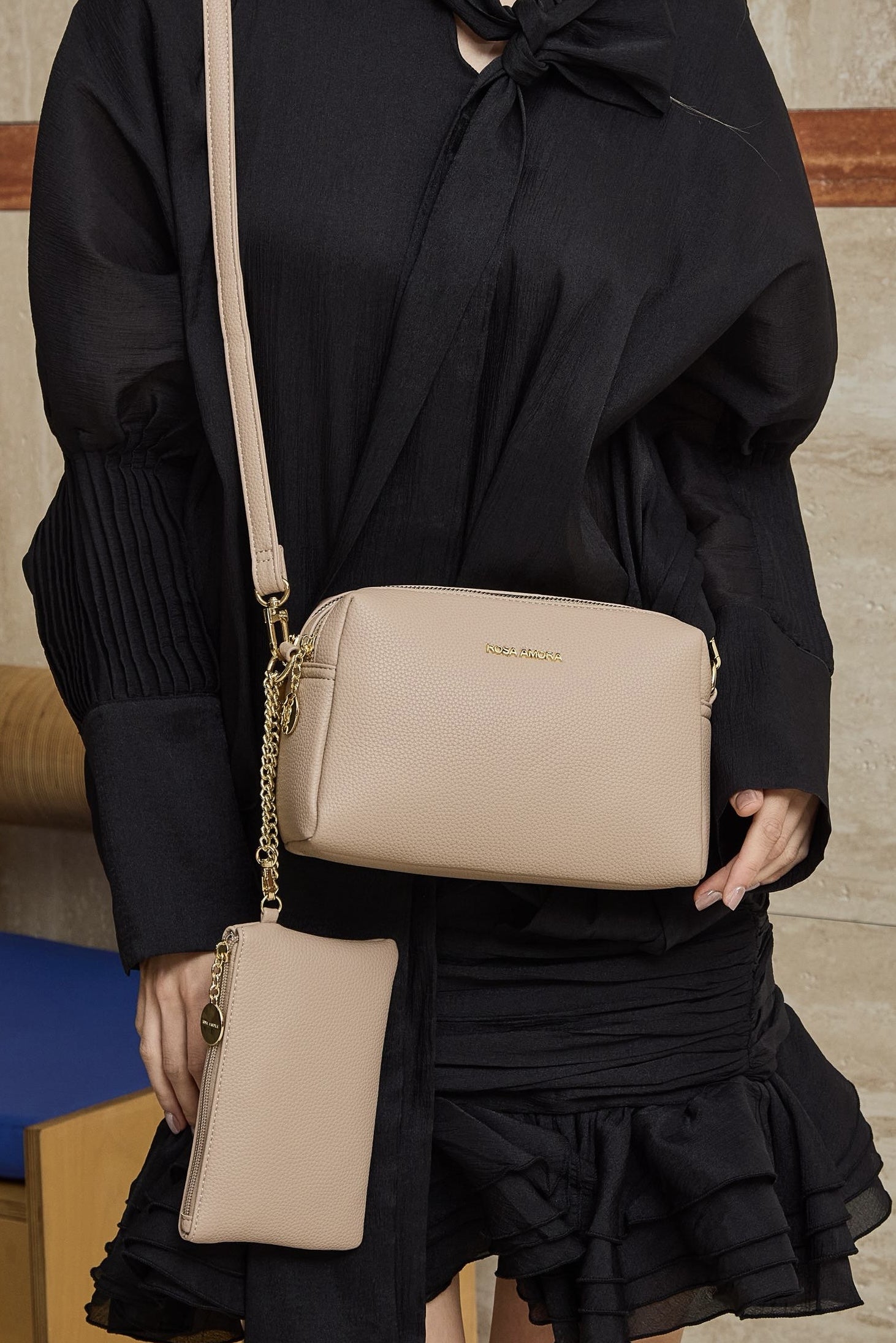 Bolsa Transversal Compacta Rosa Amora Duo
