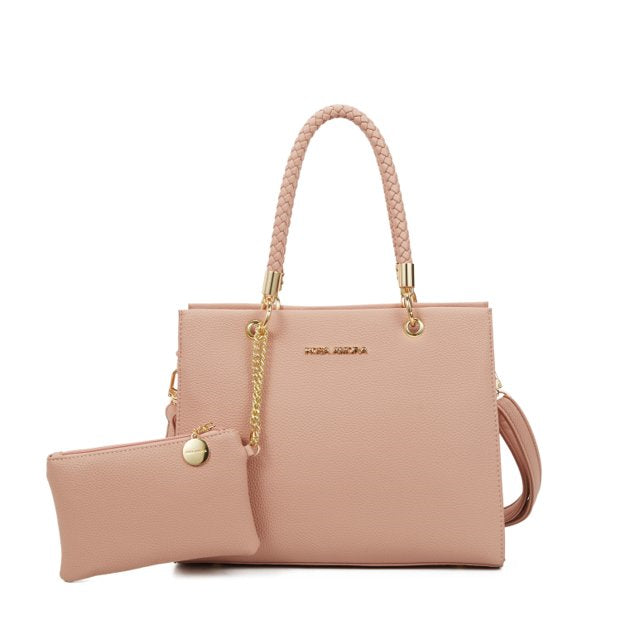 Bolsa Rosa Amora Tote Estruturada Duo