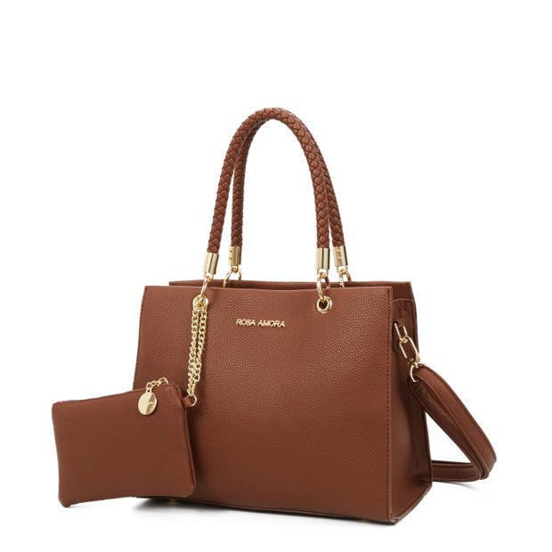 Bolsa Rosa Amora Tote Estruturada Duo
